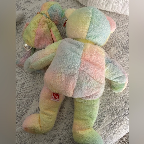 🩵 VINTAGE RETIRED VERY RARE! “Groovy” Matching Set of TWO Ty BUDDY & BABY Bear. - Picture 9 of 11